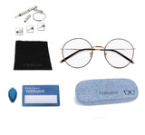 Nearsighted Myopia Computer Blue Light Blocking Reading Distance Glasses Circle Round Metal Frame Women Eyeglasses professional Customized Prescription