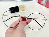 Nearsighted Myopia Computer Blue Light Blocking Reading Distance Glasses Circle Round Metal Frame Women Eyeglasses professional Customized Prescription
