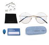 Nearsighted Myopia Computer Blue Light Blocking Reading Distance Glasses Circle Round Metal Frame Women Eyeglasses professional Customized Prescription