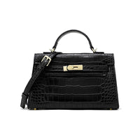 L-package 21-15-7cm Women's Satchel Handbags Top Handle Purses Shoulder Bags Leather Tote for Ladies with Long Strap