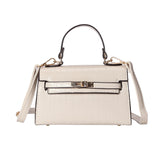 L-package 21-15-7cm Women's Satchel Handbags Top Handle Purses Shoulder Bags Leather Tote for Ladies with Long Strap