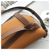 L-package Women Gate Saddle Shaped Crossbody Bag Shoulder Purse ce leather Adjustable shoulder owhidstrap