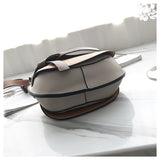 L-package Women Gate Saddle Shaped Crossbody Bag Shoulder Purse ce leather Adjustable shoulder owhidstrap