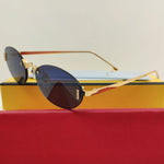 2023 Hot Oval Trending Products Rimless Sunglasses For Women Gold Silver Metal FASHION Vintage Retro Brand Designer Sun Glasses