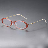 Men's Glasses Oval Denmark Linde 6509 Titanium No Screw Korea Glasses Frames Optical Ultra-light Women Lens