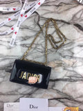 H-bag MINI J'A.D.I.O.R ULTRA BLACK BAG Flash skin 18cm