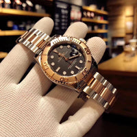 W-watch R.o.l.e.x Mens Watches Fashion Waterproof Analog Quartz Wrist Watch Luxury Business Dress Watch Yacht-Master 37 Oyster, 37 mm, Oystersteel and Everose