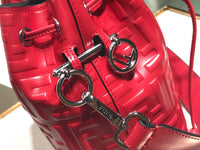 H-bag Fendi MON TRESOR Black leather mini-bag 12*18*10cm