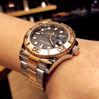 W-watch R.o.l.e.x Mens Watches Fashion Waterproof Analog Quartz Wrist Watch Luxury Business Dress Watch Yacht-Master 37 Oyster, 37 mm, Oystersteel and Everose