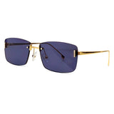 2023 Brand Designer Women Sunglasses Rimless Sun Glasses Square Eyeglasses Alloy Summer Eyewear UV400