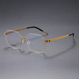 Denmark Linde 9624 Titanium No Screw Korea Square Glasses Frames Optical Ultra-light Business Prescription Glasses