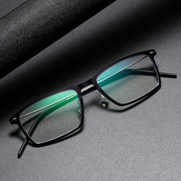 High Quality 6544 Denmark Titanium No Screw Glasses Frames Optical Ultra-light Business Square Glasses Frames To Put Crystals