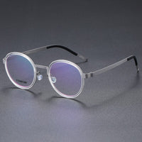 Eyeglass Frame Denmark Linde 9752 Titanium No Screw Korea Round Glasses Frames Optical Ultra-light Business For Men Women