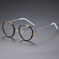Gillian Denmark Titanium No Screw Korea Glasses Frames Optical Ultra-light Business Round Prescription Diopter Eyeglasses Men