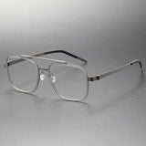 High Quality Denmark Linde 9744 Titanium No Screw Glasses Frames Optical Ultra-light Business Suqre Glasses Light Luxury Men