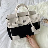 L-package big:26-20-14cm small:21-15-11cm Designer Handbag Top Handle Padlock Women's Leather Bag