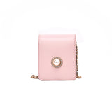 L-package Leather Makeup Lipstick Case with Mirror for Purse Cosmetic Pouch Travel Makeup Bag Holder Fits of Lipstick Travel Purse Storage with Chain