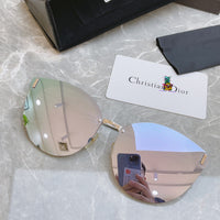 S-sunglasses Dior Women's Oval Cat Eye Sunglasses For CD0230S Lady Metal Shades Luxury Sunglasses Female Driving Glasses Fashion Women Mirror Eyewear Frame Metal Temple UV400