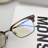 S-sunglasses New GM eyeware Cat Eye Mirrored Flat Lenses Street Fashion Metal Frame Women Sunglasses For HAVANA