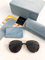 S-sunglasses F.O.R A.R.T‘S S.A.K.E DARK EYE Small Square Polarized Sunglasses for Men and Women Mirrored Lens 61-18-145