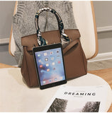 L-package 30-24-15cm Women's Padlock Handbags With Gold Hardware On Clearance whit Silk ribbon
