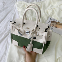 L-package big:26-20-14cm small:21-15-11cm Designer Handbag Top Handle Padlock Women's Leather Bag