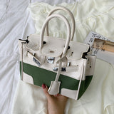 L-package big:26-20-14cm small:21-15-11cm Designer Handbag Top Handle Padlock Women's Leather Bag