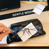 S-sunglasses G monster Unisex Eyeglasses Lens Titanium Frames For Tap Tap Optical Computer Double Bridge Design Eyewear Protection Radiation Protection Light Sunlight Blocking Frame Square Lens