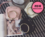 Sales promotion Small Purse Vintage Satchel Ring Handle for Women PU Leather Cover Hasp Crossbody Saddle Shoulder Bag Rivet Bag