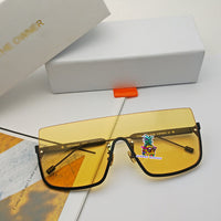 S-sunglasses t.h.e w.i.z & t.h.e o.w.n.e.r Oversized Square Gradient Mirror lens Rimless Sunglasses