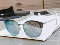 S-sunglasses Dior Women's Oval Cat Eye Sunglasses For CD0230S Lady Metal Shades Luxury Sunglasses Female Driving Glasses Fashion Women Mirror Eyewear Frame Metal Temple UV400