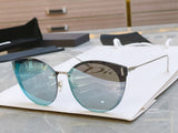 S-sunglasses Dior Women's Oval Cat Eye Sunglasses For CD0230S Lady Metal Shades Luxury Sunglasses Female Driving Glasses Fashion Women Mirror Eyewear Frame Metal Temple UV400