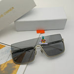S-sunglasses t.h.e w.i.z & t.h.e o.w.n.e.r Oversized Square Gradient Mirror lens Rimless Sunglasses
