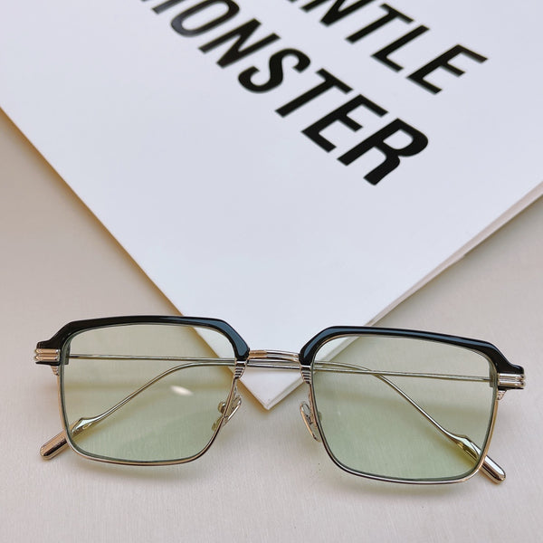 S-sunglasses Metal Vintage Square Titanium Temples Glasses  Gentl Monster For Look.YK 01 Optical Eyeglass Frame Spectacles Reading Glasses Combination Frame Designed With Yun-Kee Jeong 100% UV Protection Blue Light Filtering Clear Zeiss Lenses