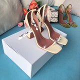S-shoe A.M.I.N.A M.U.A.D.D.I Women's Strappy Chunky Block Sandals Ankle Strap Open Toe High Heel for Dress Wedding Party Evening Office Shoes Sandals