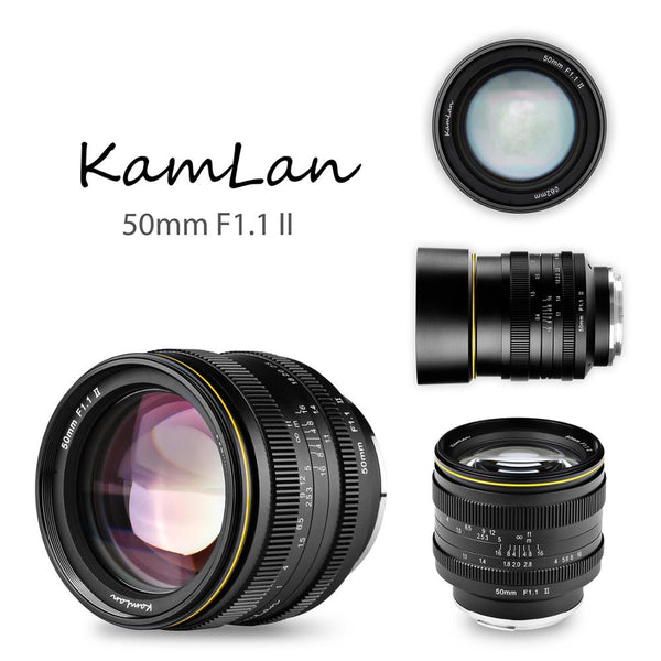 Kamlan 50mm F1.1 II APS-C Large Aperture Manual Focus Lens Standard fixed focus APS-C frame mirrorless lens for NEX for EOS-M for FUji M4/3 Cameras