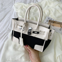 L-package big:26-20-14cm small:21-15-11cm Designer Handbag Top Handle Padlock Women's Leather Bag