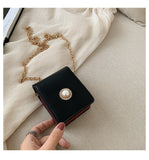 L-package Leather Makeup Lipstick Case with Mirror for Purse Cosmetic Pouch Travel Makeup Bag Holder Fits of Lipstick Travel Purse Storage with Chain