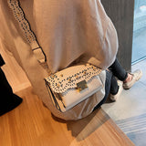 L-package Women Quilted Flower Genuine Leather Shoulder Bag Girls Side Purse and Shoulder Handbags Designer Clutch with Chain