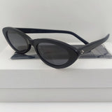 Small Oval Acetate Sunglasses Black Brand Designer Female Retro Shades For Women Fashion Sunglasses Girls Women Sun Glasses