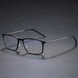 High Quality 6544 Denmark Titanium No Screw Glasses Frames Optical Ultra-light Business Square Glasses Frames To Put Crystals