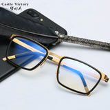Men's Glasses 9711 Denmark Titanium No Screw Korea Glasses Frames Optical Ultra-light Business Square Glasses Frame