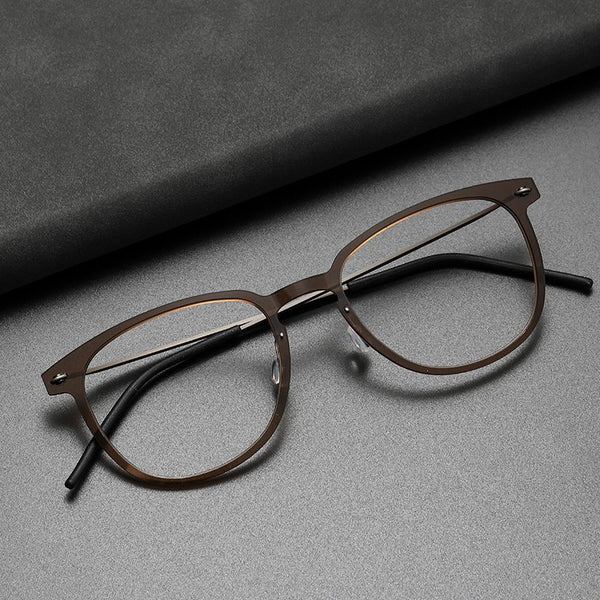 Prescription Glasses Square Denmark Linde 6549 Titanium No Screw Korea Glasses Frames Optical Ultra-light Business Frame