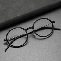 Fashion Denmark Titanium No Screw Korea Glasses 6523 Frames Optical Ultra-light Business Round Prescription Diopter Eyeglasses