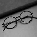 Fashion Denmark Titanium No Screw Korea Glasses 6523 Frames Optical Ultra-light Business Round Prescription Diopter Eyeglasses