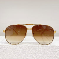 0352S Pure Titanium Double Bridge Women Luxury Gold Sunglasses Uv400 Original Quality Solar Glasses Men Oval CT Eyewear