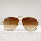 0352S Pure Titanium Double Bridge Women Luxury Gold Sunglasses Uv400 Original Quality Solar Glasses Men Oval CT Eyewear