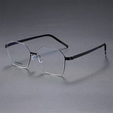 Denmark Linde 9624 Titanium No Screw Korea Square Glasses Frames Optical Ultra-light Business Prescription Glasses