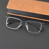 DTX100 Men Women's Male Business Retro Square Frame Glasses For Men and Women  Eyebrow Glasses Frame Female