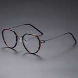 Gillian Denmark Titanium No Screw Korea Glasses Frames Optical Ultra-light Business Round Prescription Diopter Eyeglasses Men